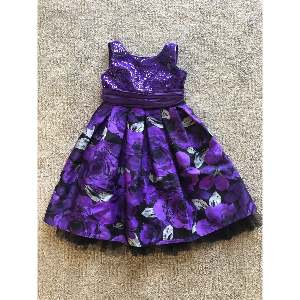 Purple sequined dress 6X